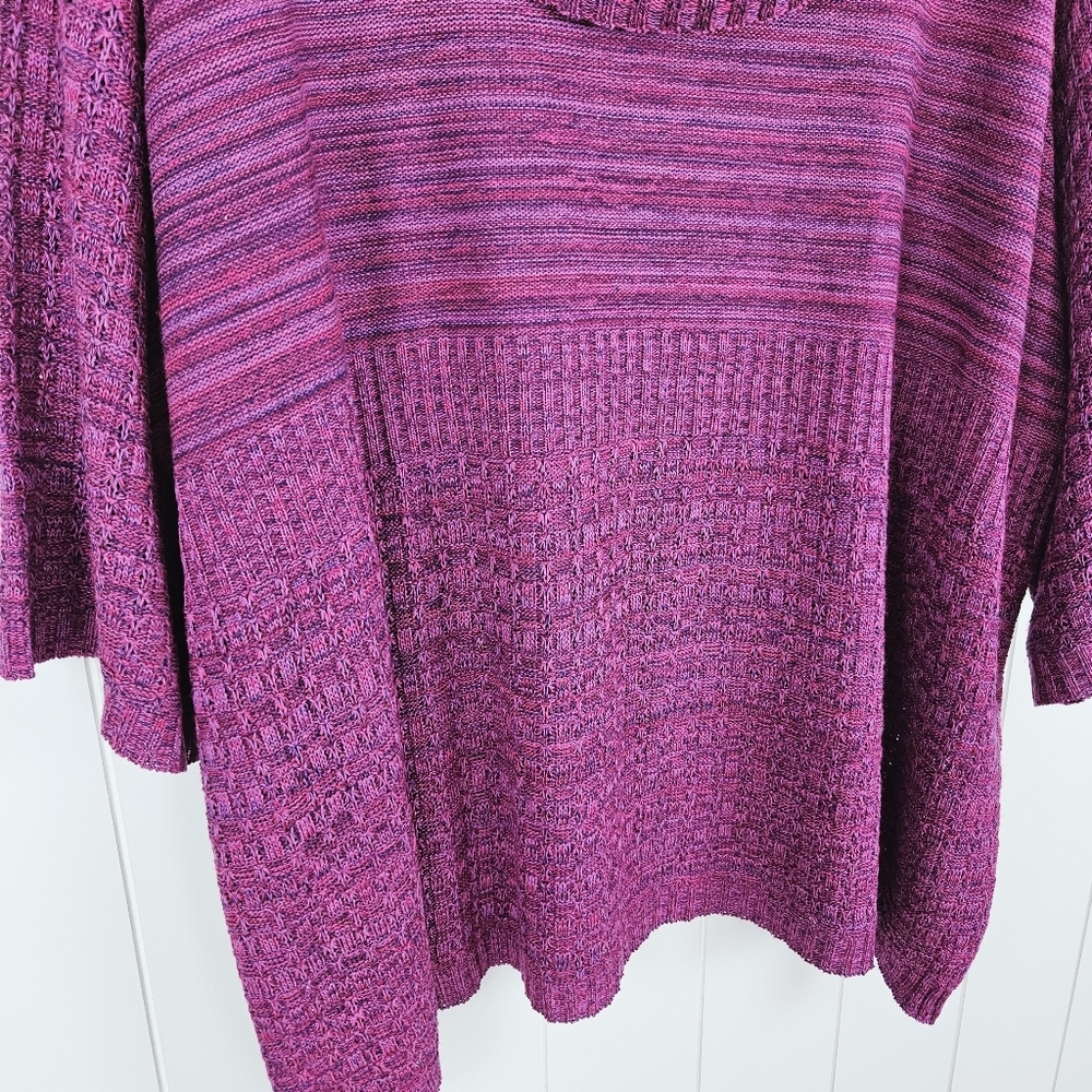 Catherines Sweater Purple Pullover Draped Cowl Neck Stretch Knit Womens 4x - Picture 5 of 8